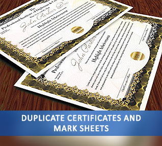 duplicate certificates and mark sheets